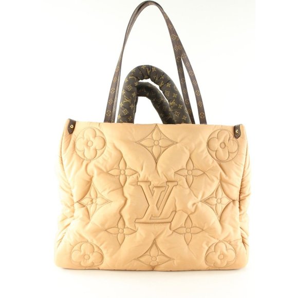 Louis Vuitton Beige Puffer Monogram Pillow Onthego GM 2way Tote 4LK0412C - Picture 1 of 13